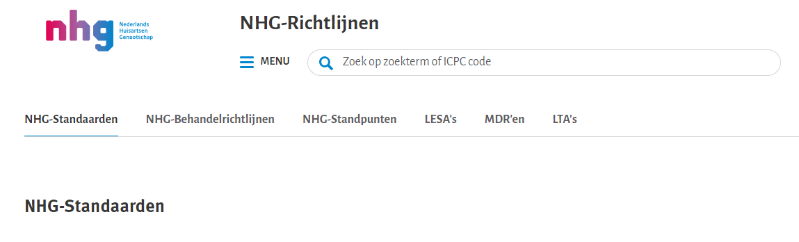Richtlijnendatabase van de NHG.